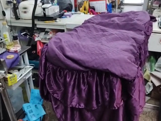 紫色美容床罩