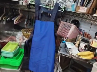 藍黑雙面圍裙