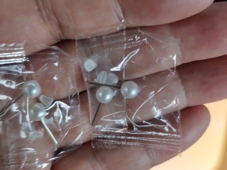 袋裝珍珠圈耳環