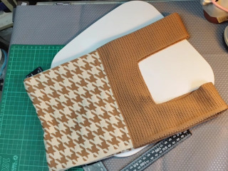 千鳥格紋針織袋