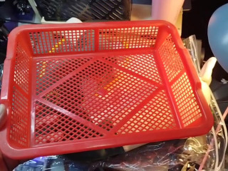 紅色方型瀝水籃