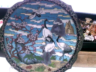 掐絲景泰藍20公分盤子//