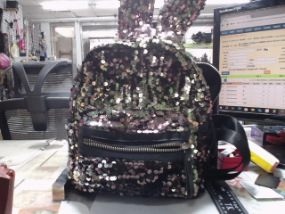 後背包水波雙色亮片