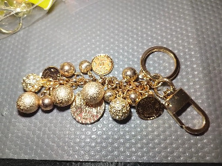 金色珠珠鑰匙圈