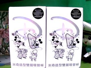 米奇造型雙層吸管杯