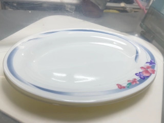藍邊花卉盤