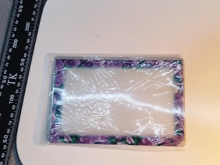 紫色花卉相框卡