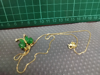 仿翡翠蝴蝶項鍊