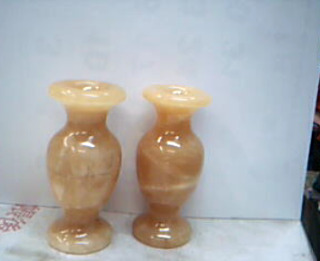 玉石雙花瓶一對