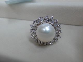 天然珍珠純銀戒指