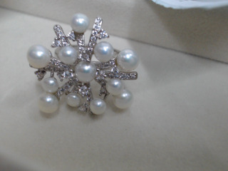 天然珍珠純銀戒指