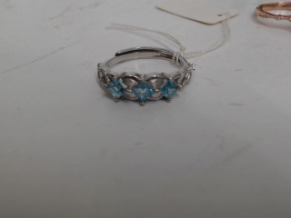 天然托帕石純銀戒指