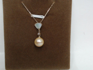 天然海水金珍珠項鍊