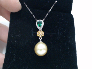 天然海水金珍珠項鍊