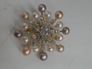 天然珍珠多珠別針