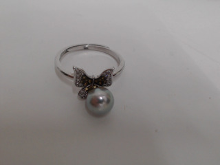 天然AK珍珠純銀戒指