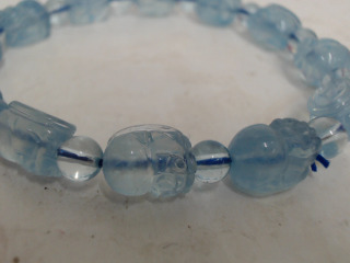 天然貔貅海藍寶手珠