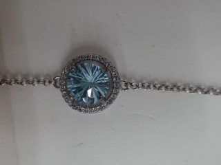 天然托帕石純銀手鍊