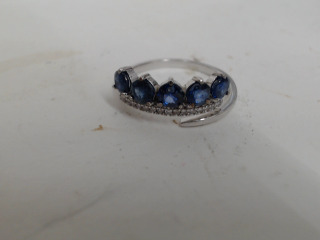 天然純銀藍寶石戒指