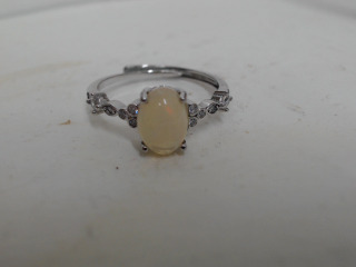 天然純銀蛋白石戒指