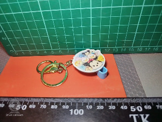 鬆餅金屬鑰匙圈