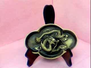 古銅祥龍如意盤